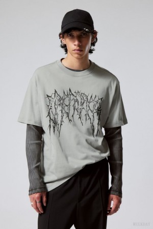 Weekday Oversized Graphic Printed T-shirt Spikey Dreamer | NIUF2579