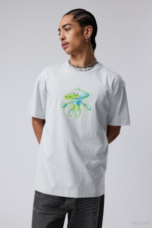 Weekday Oversized Graphic Printed T-shirt Techno Guy | SQSS0791