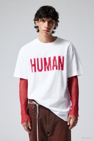 Weekday Oversized Graphic Printed T-shirt Human | CSER7878