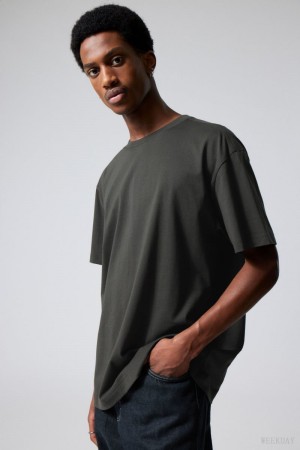 Weekday Oversized Heavyweight T-shirt Black | NPUQ2961