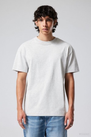 Weekday Oversized Heavyweight T-shirt Grey | UXON6666