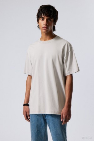 Weekday Oversized Heavyweight T-shirt Grey | MPWT2964