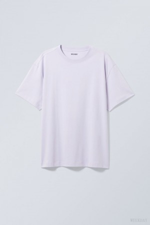 Weekday Oversized Heavyweight T-shirt Purple | VVFY6138