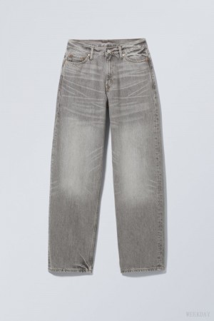 Weekday Rail Mid Loose Straight Jeans Grey | XXMI8028