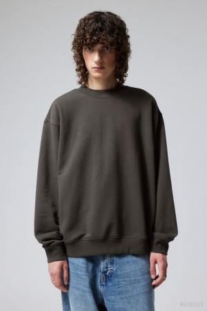 Weekday Relaxed Heavyweight Sweatshirt Black | UYYG6507