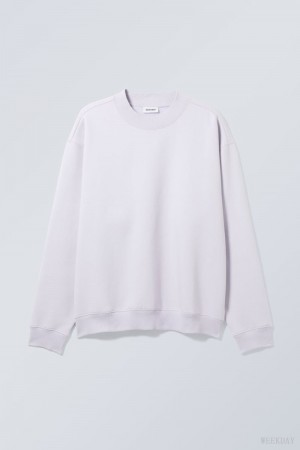 Weekday Relaxed Heavyweight Sweatshirt Purple | VQBN9149