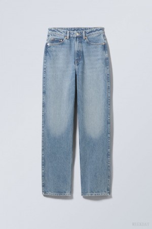 Weekday Rowe Extra High Straight Jeans Blue | TOYH2987