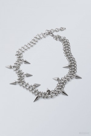 Weekday Spike Necklace Silver | VUZS3009