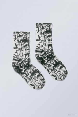 Weekday Sport Printed Socks Triple Scribble | AZIM8026