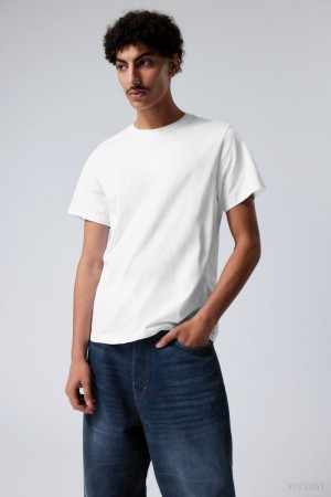 Weekday Standard Midweight T-shirt White | GUJN6241