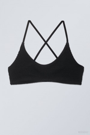 Weekday Structured Bikini Top Black | TTHQ6560