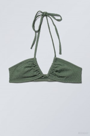 Weekday Structured Bikini Top Khaki | ZZQV2945