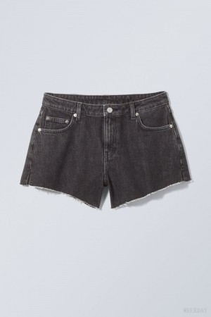 Weekday Swift Denim Shorts Black | QJDG2413