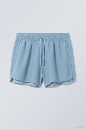 Weekday Tan Structure Swim Shorts Blue | XOBJ8152