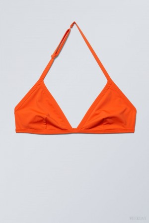 Weekday Vega Halter Triangle Bra Bra Red | NYHK7293