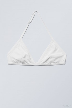 Weekday Vega Halter Triangle Bra Bra White | NMDD6687