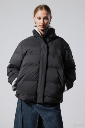 Weekday Xena Puffer Jacket Black | GUIX6299