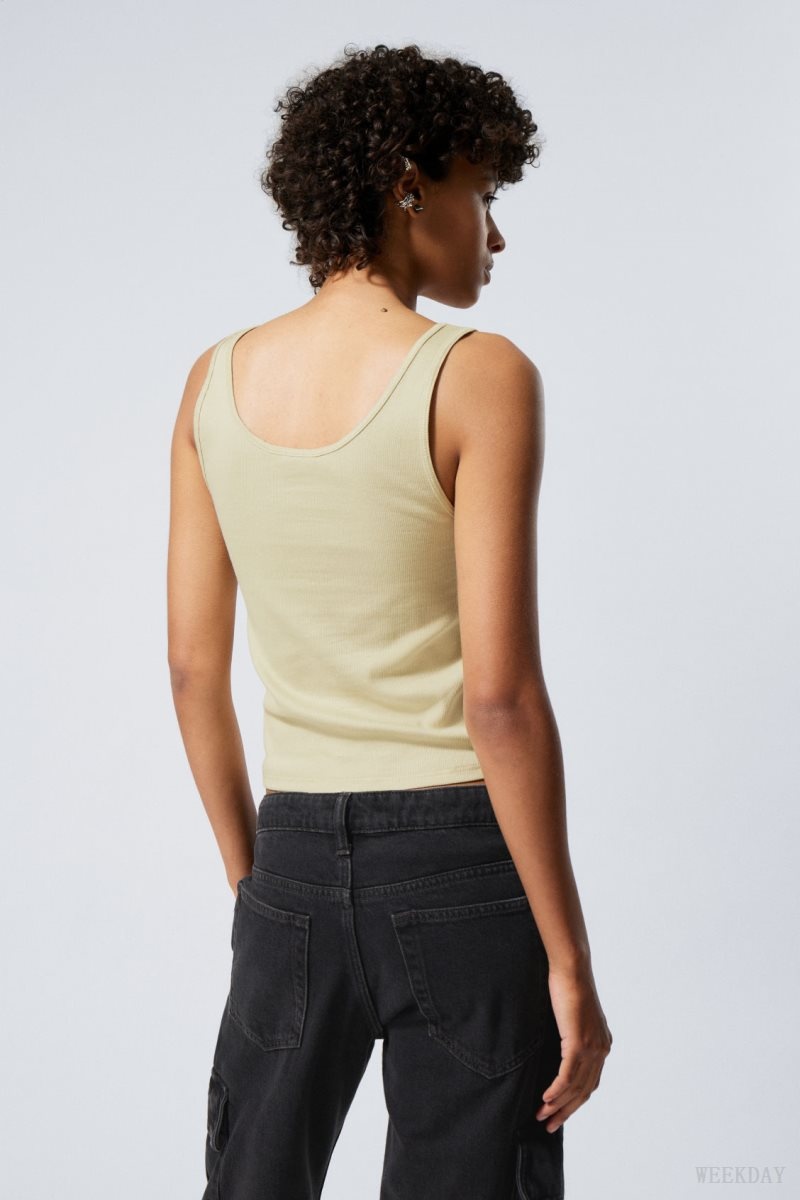 Weekday 2-Pack Open Neck Tank Top Yellow | LLLJ7537