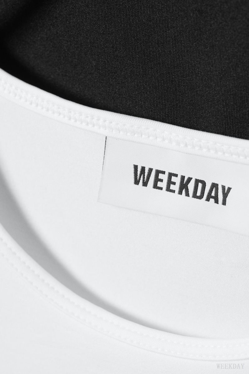 Weekday 2-pack Fine Tank Top Black White | DCDK8364