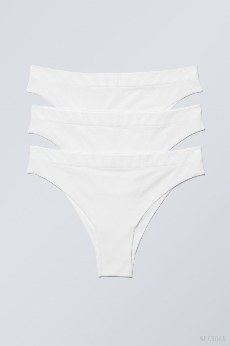 Weekday 3-pack Cat Soft Briefs Briefs White | RZOO6424