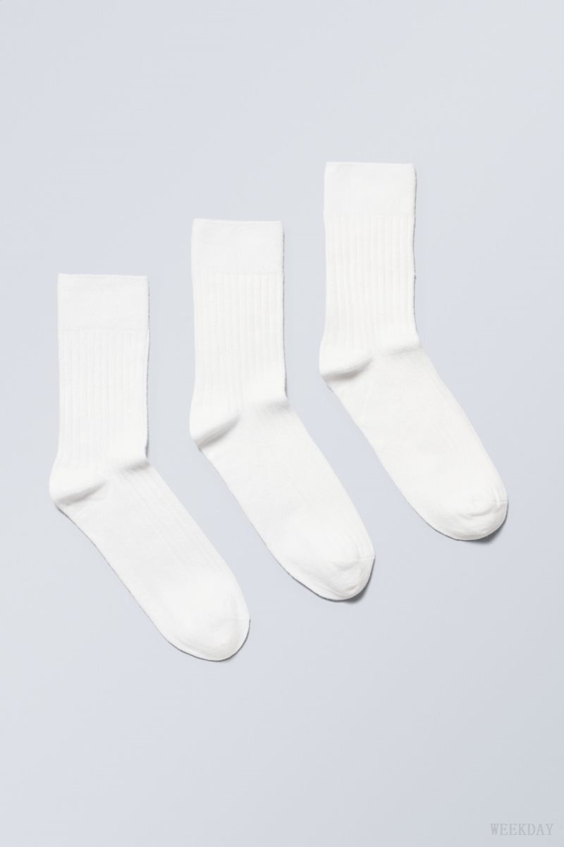 Weekday 3-pack Selma Socks White | RFND4451