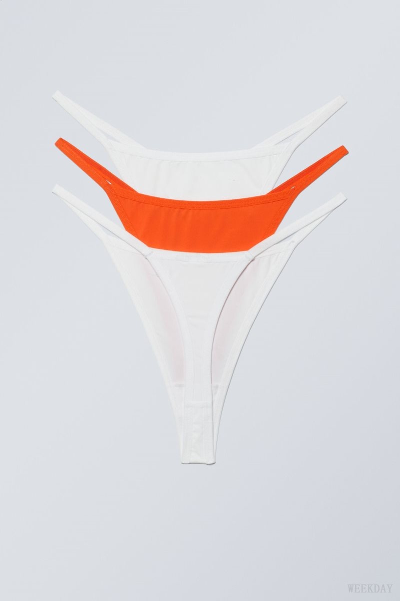 Weekday 3-pack Signe Tanga Thong Thong White Red | WBUQ3860