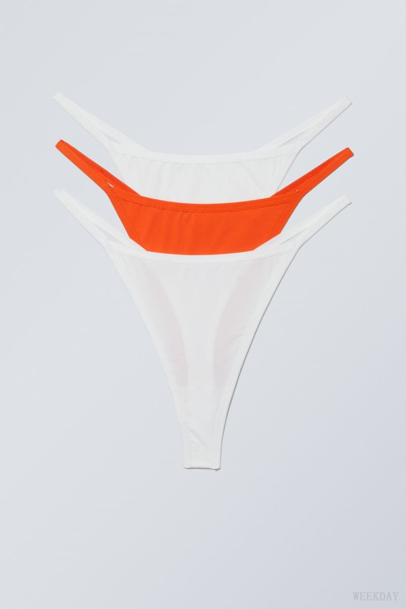 Weekday 3-pack Signe Tanga Thong Thong White Red | WBUQ3860