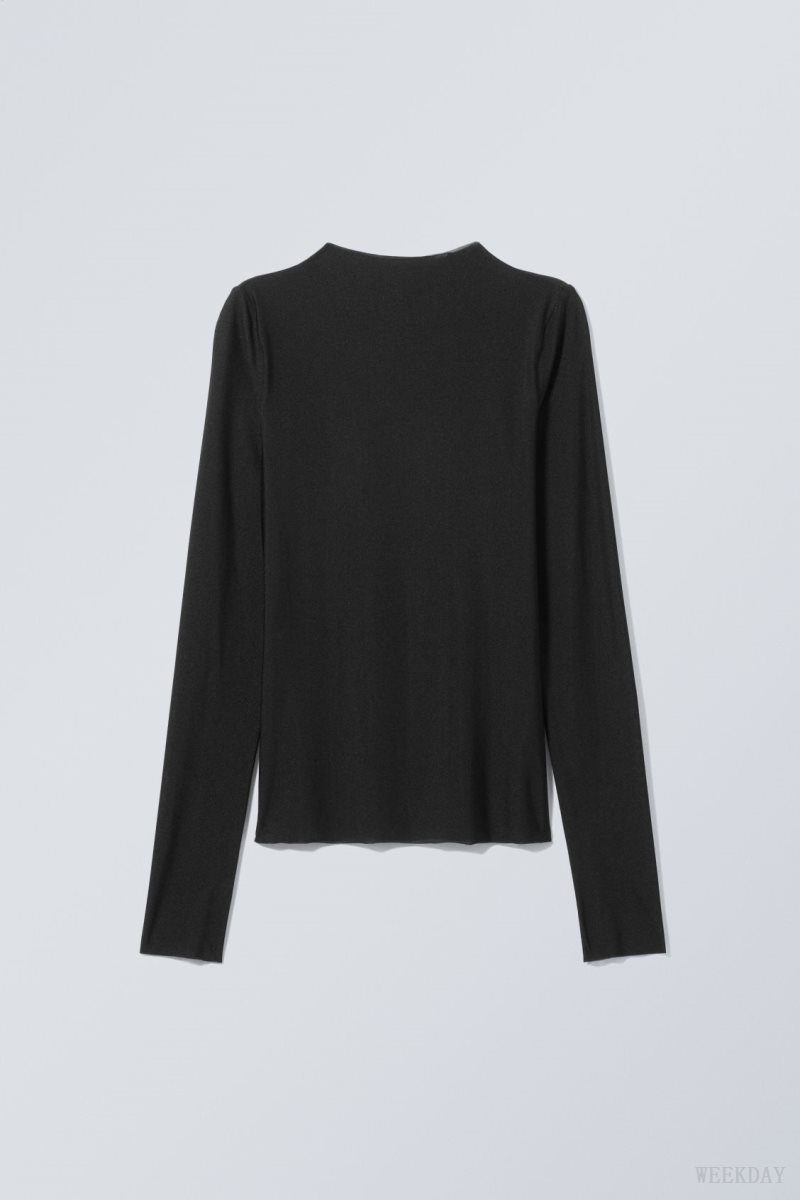 Weekday Allison Longsleeved Turtleneck Top Black | XDZZ3854