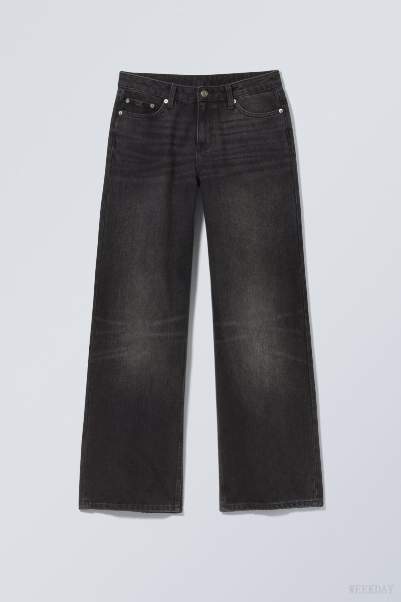 Weekday Ample Low Loose Jeans Black | XBFJ4742