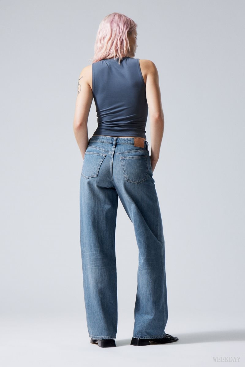 Weekday Ample Low Loose Jeans Blue | GJZK9522