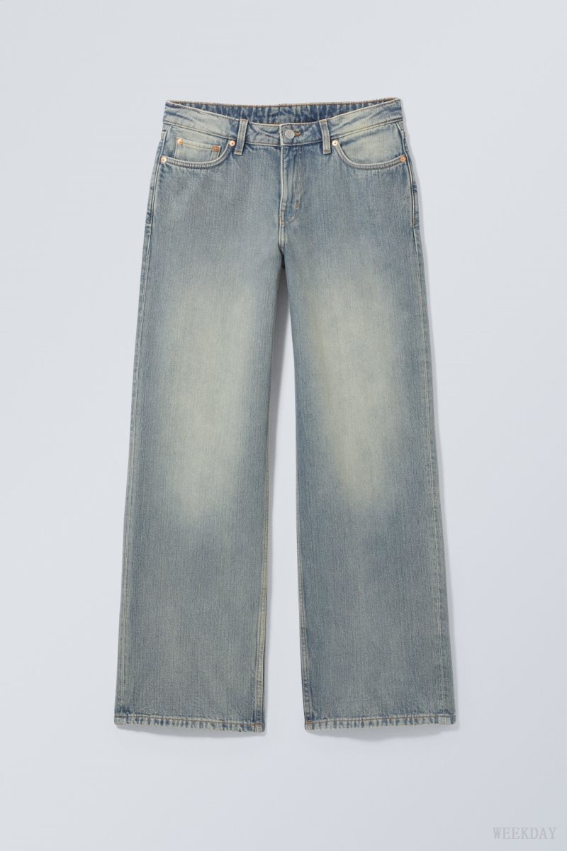 Weekday Ample Low Loose Jeans Blue | LASE1999