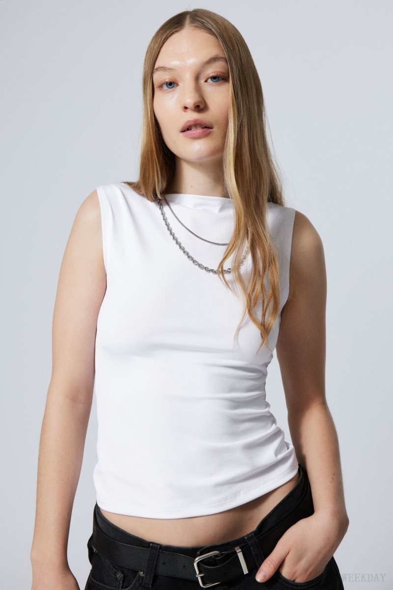 Weekday Annie Boatneck Sleeveless top White | NCRI4174