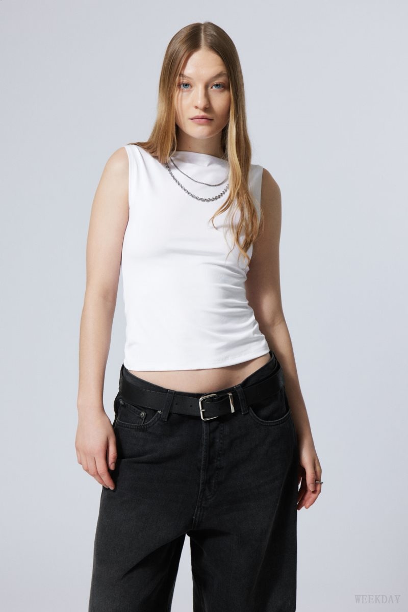 Weekday Annie Boatneck Sleeveless top White | NCRI4174