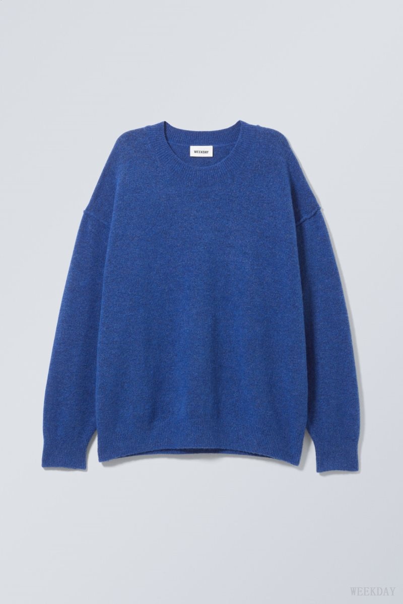 Weekday Annie Knit Sweater Blue | PTHD7263