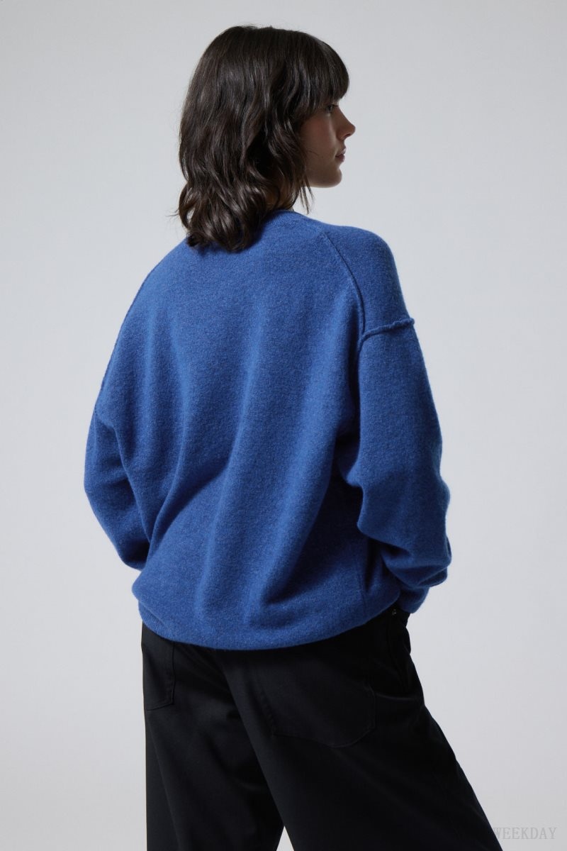 Weekday Annie Knit Sweater Blue | PTHD7263