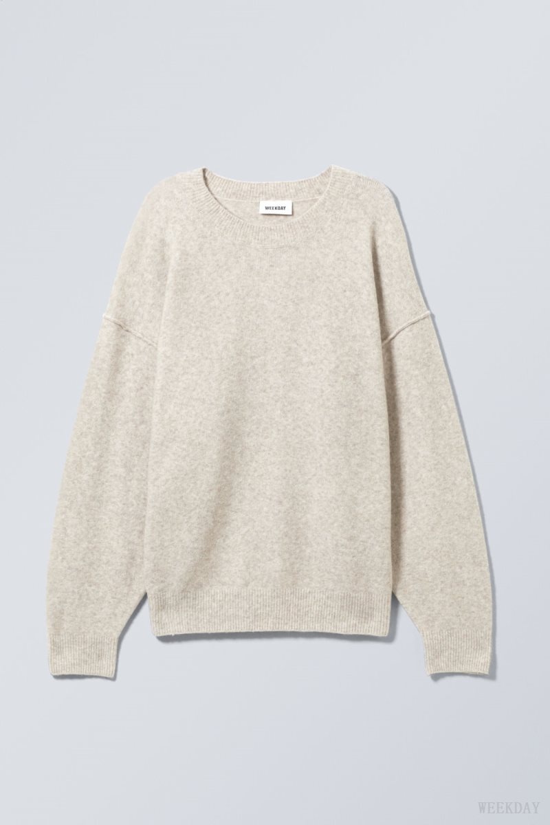 Weekday Annie Knit Sweater Light Mole | FPNN4357