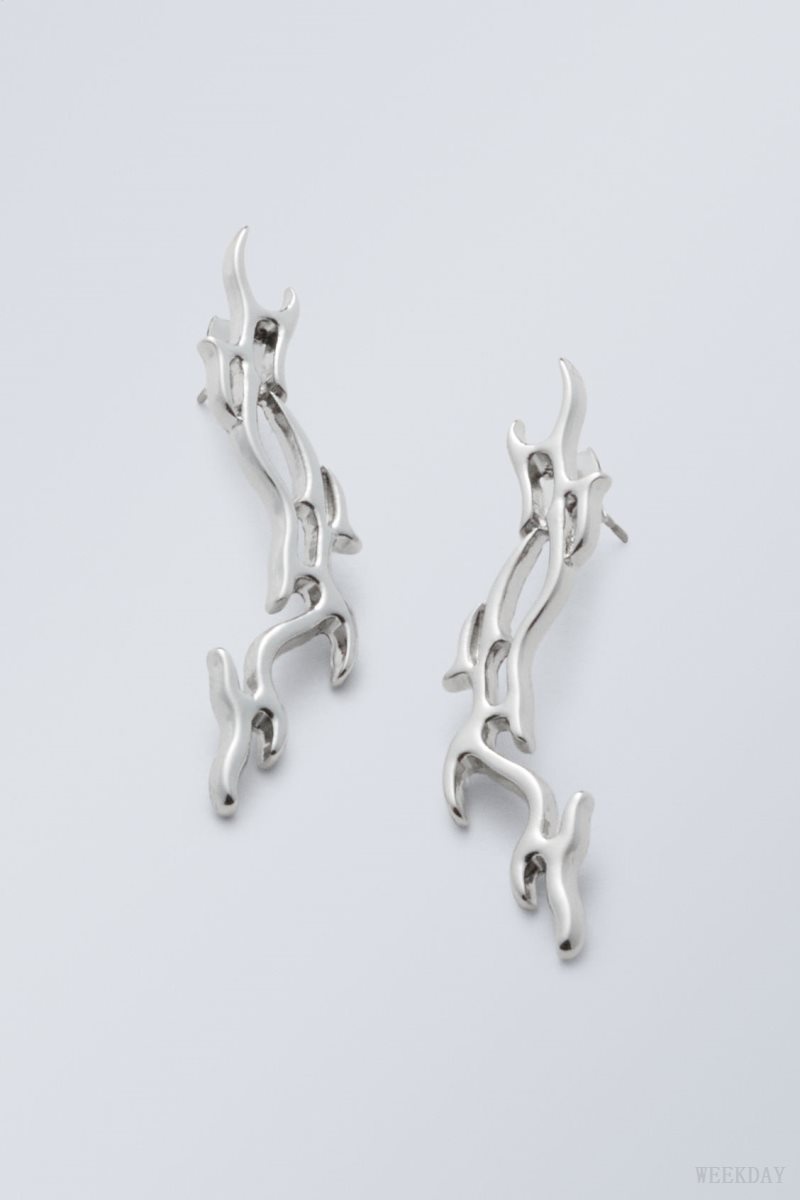 Weekday Asta Earrings Dark Silver | EYBM2347