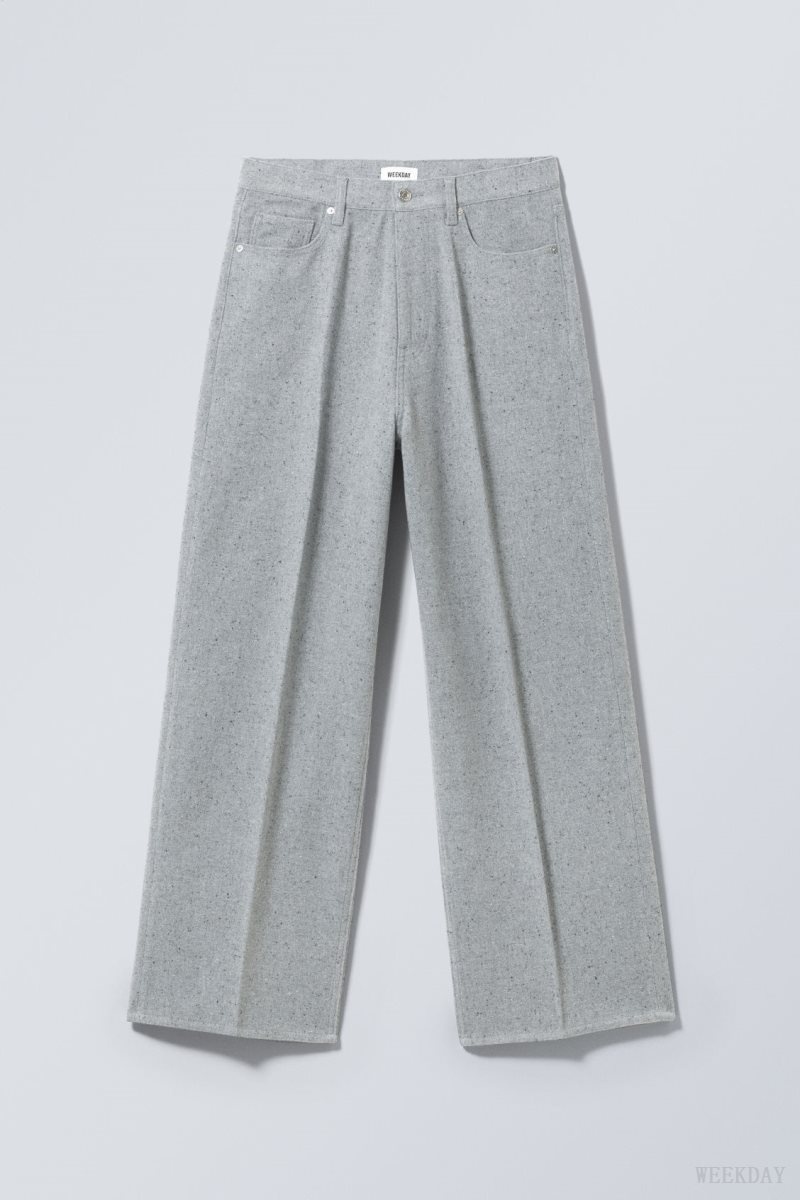 Weekday Astro Baggy Suit Trousers Light Grey | MWPI7195