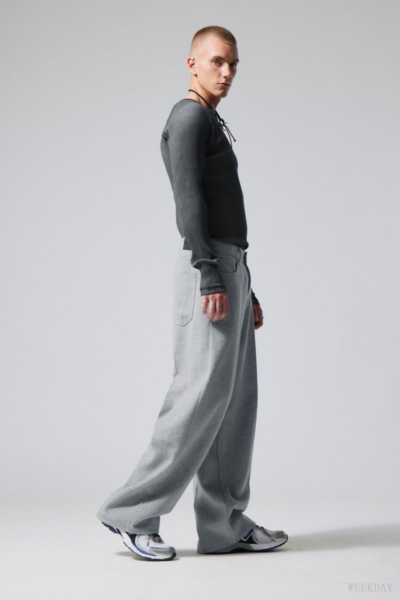 Weekday Astro Baggy Suit Trousers Light Grey | MWPI7195