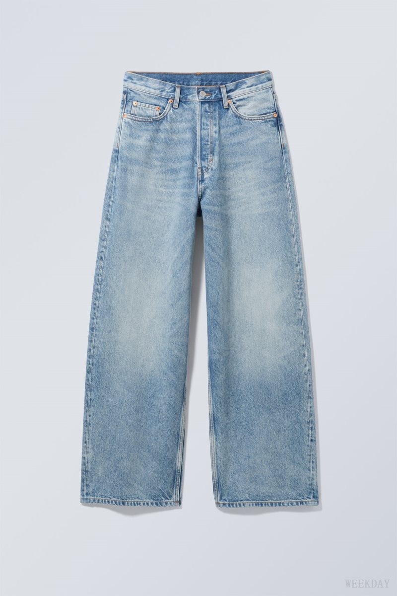 Weekday Astro Loose Baggy Jeans Blue | BQEF4322