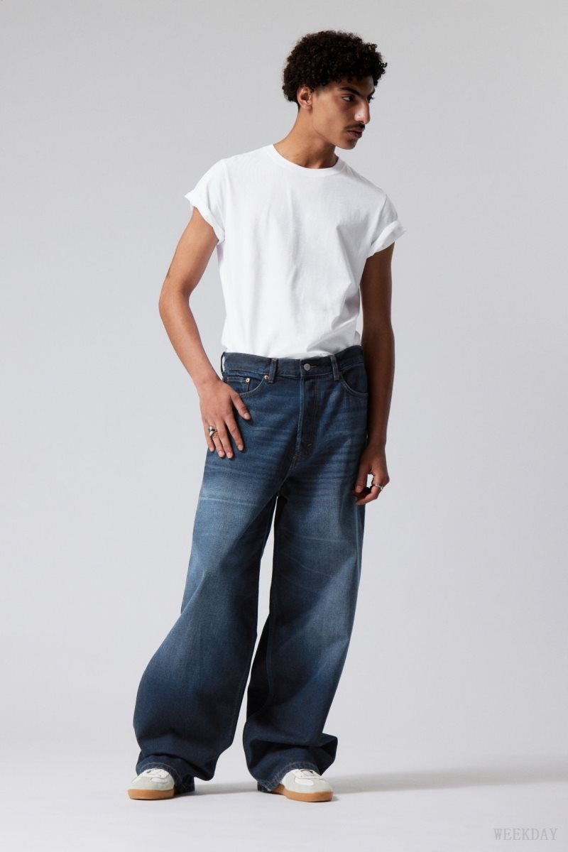 Weekday Astro Loose Baggy Jeans Blue | COFE2945