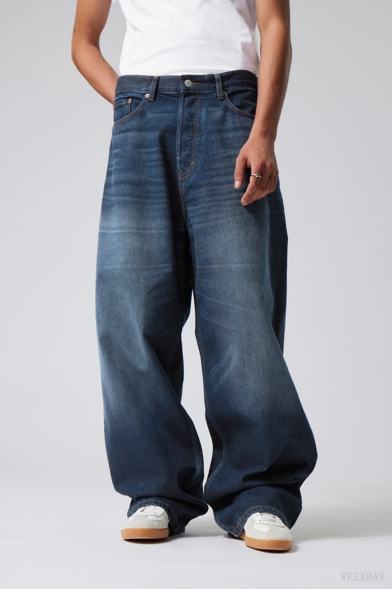 Weekday Astro Loose Baggy Jeans Blue | COFE2945