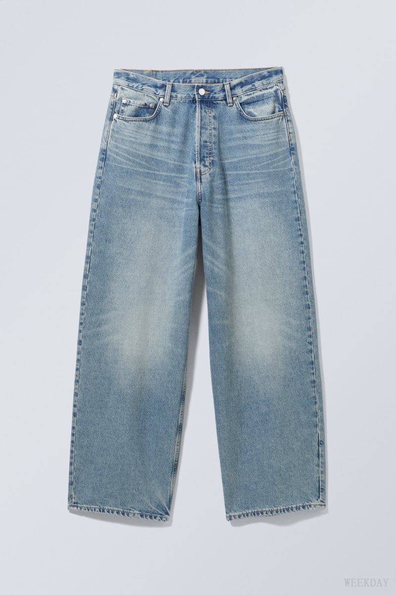 Weekday Astro Loose Baggy Jeans Blue | TQSO9474