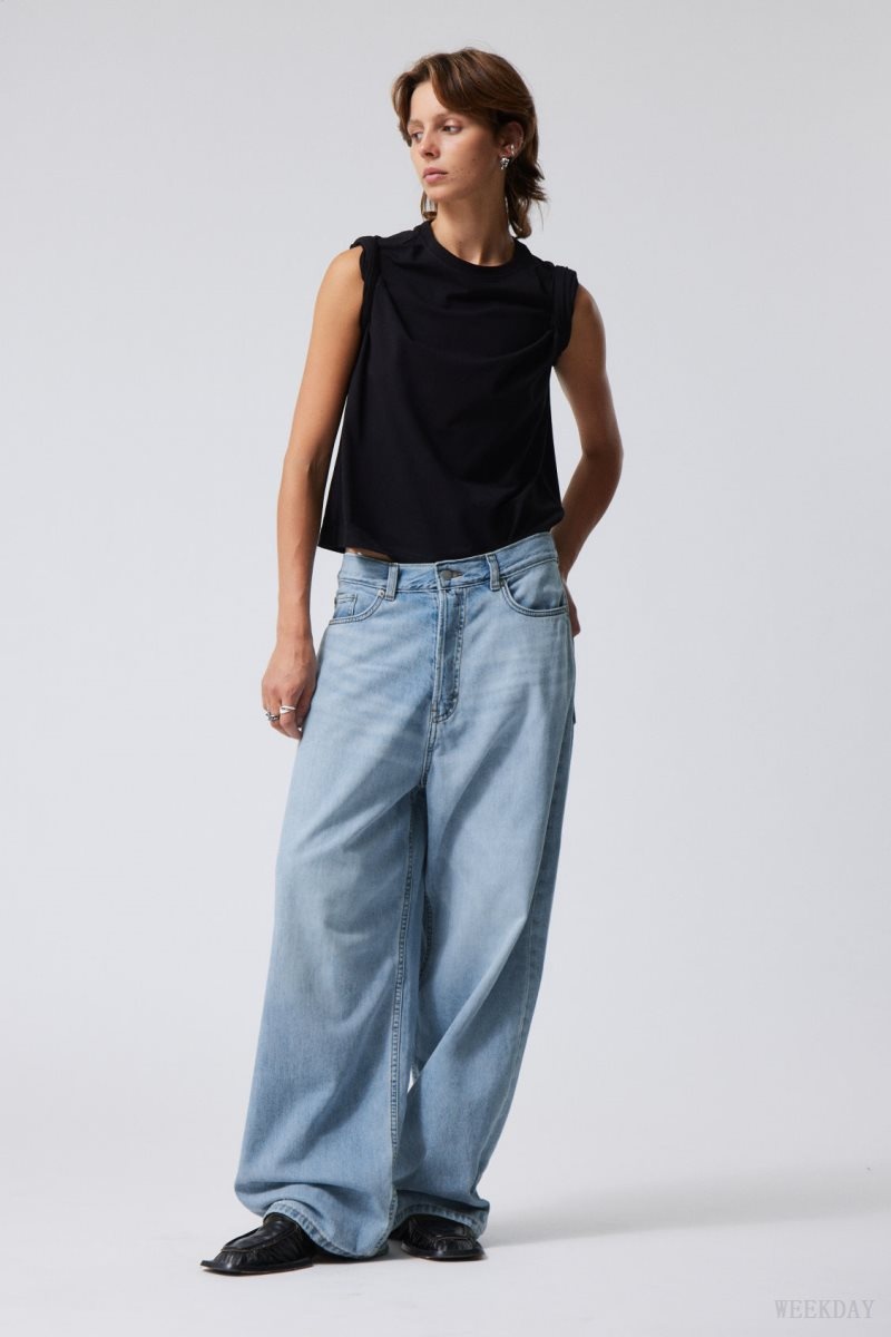 Weekday Astro Loose Baggy Jeans Blue | YZCG5587