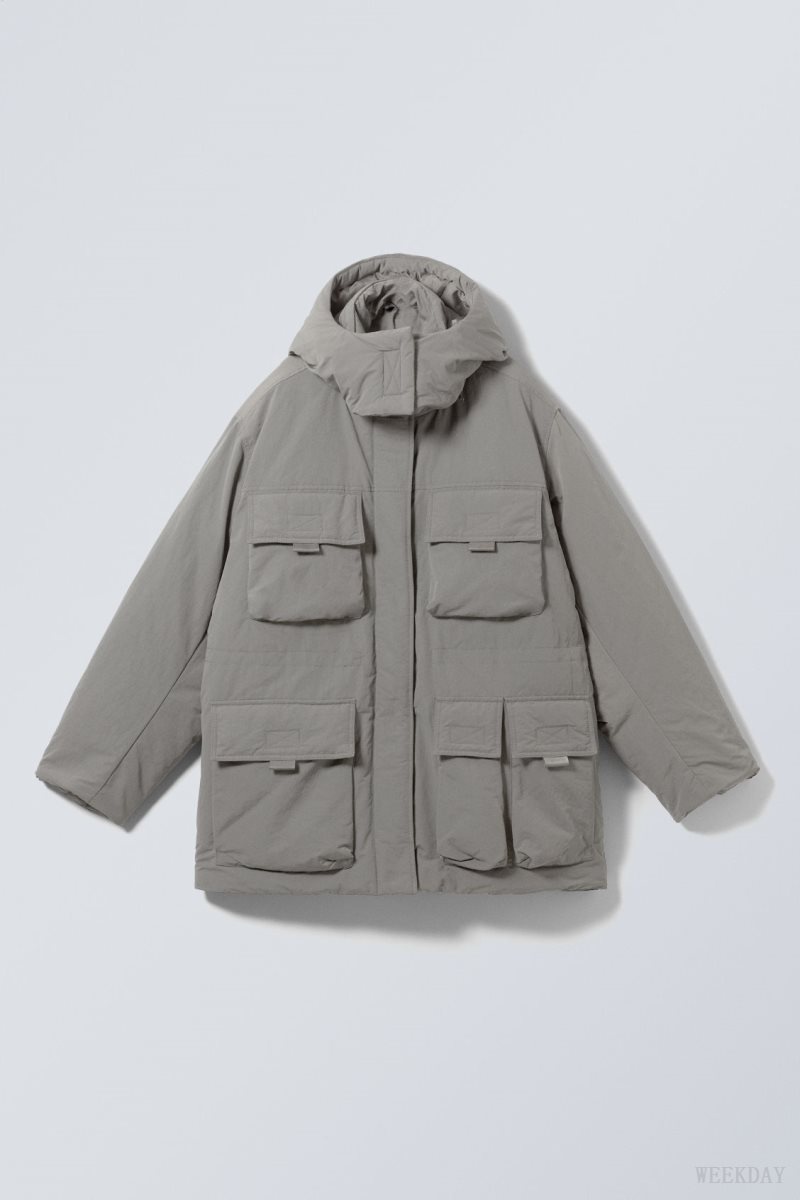 Weekday Attila Padded Parka Khaki | GGLY4342