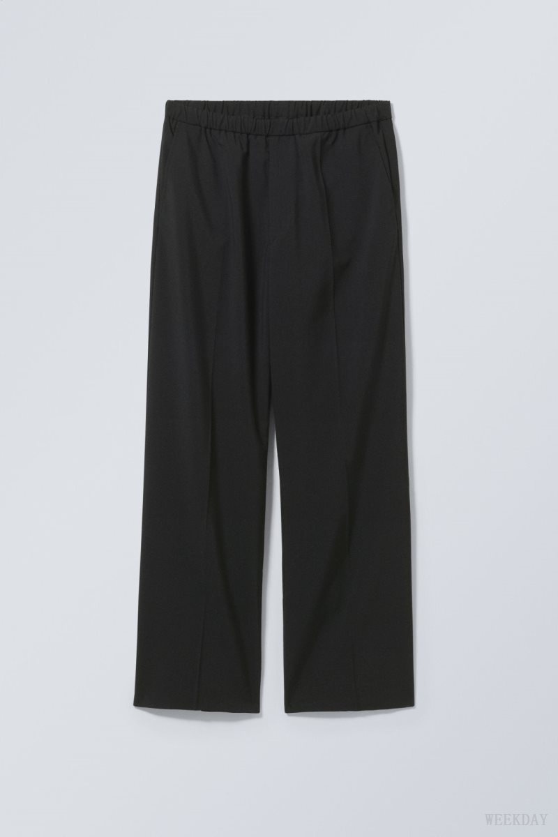 Weekday Axel Relaxed Suit Trousers Black | MICT3365