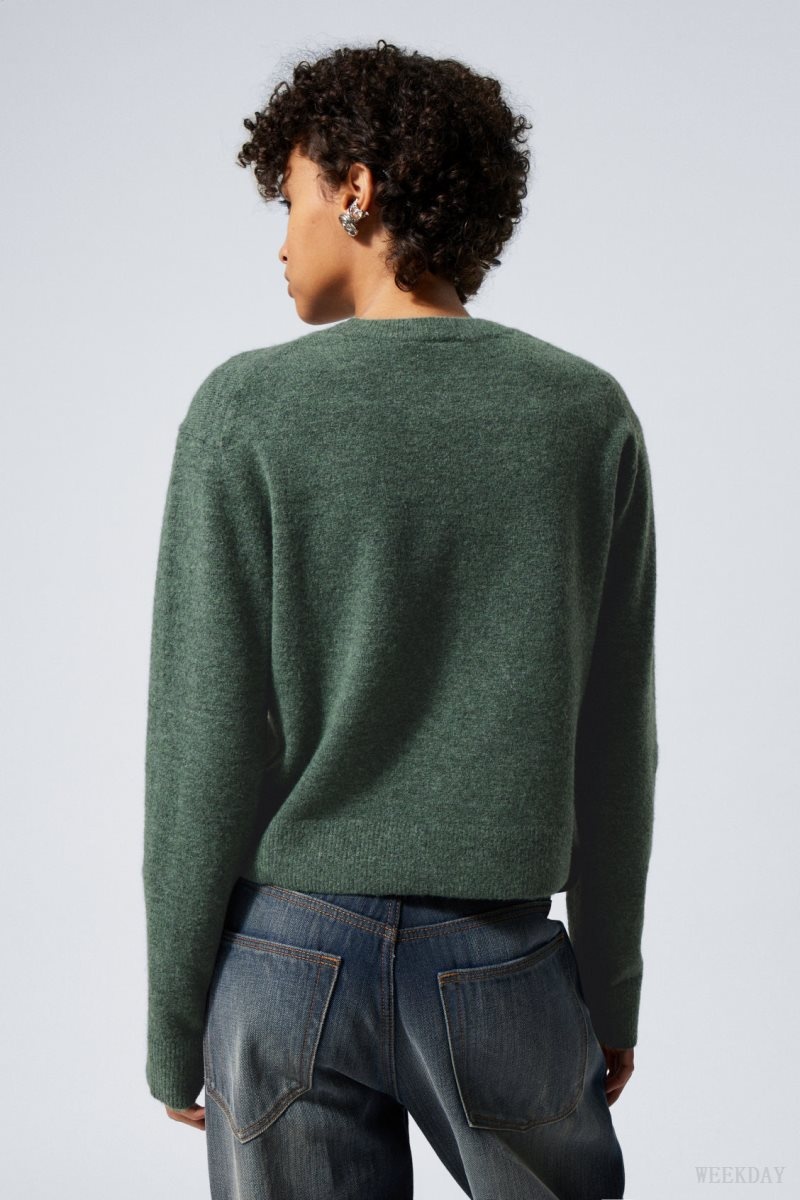 Weekday Ayla Sweater Dark Green | KPGJ9078