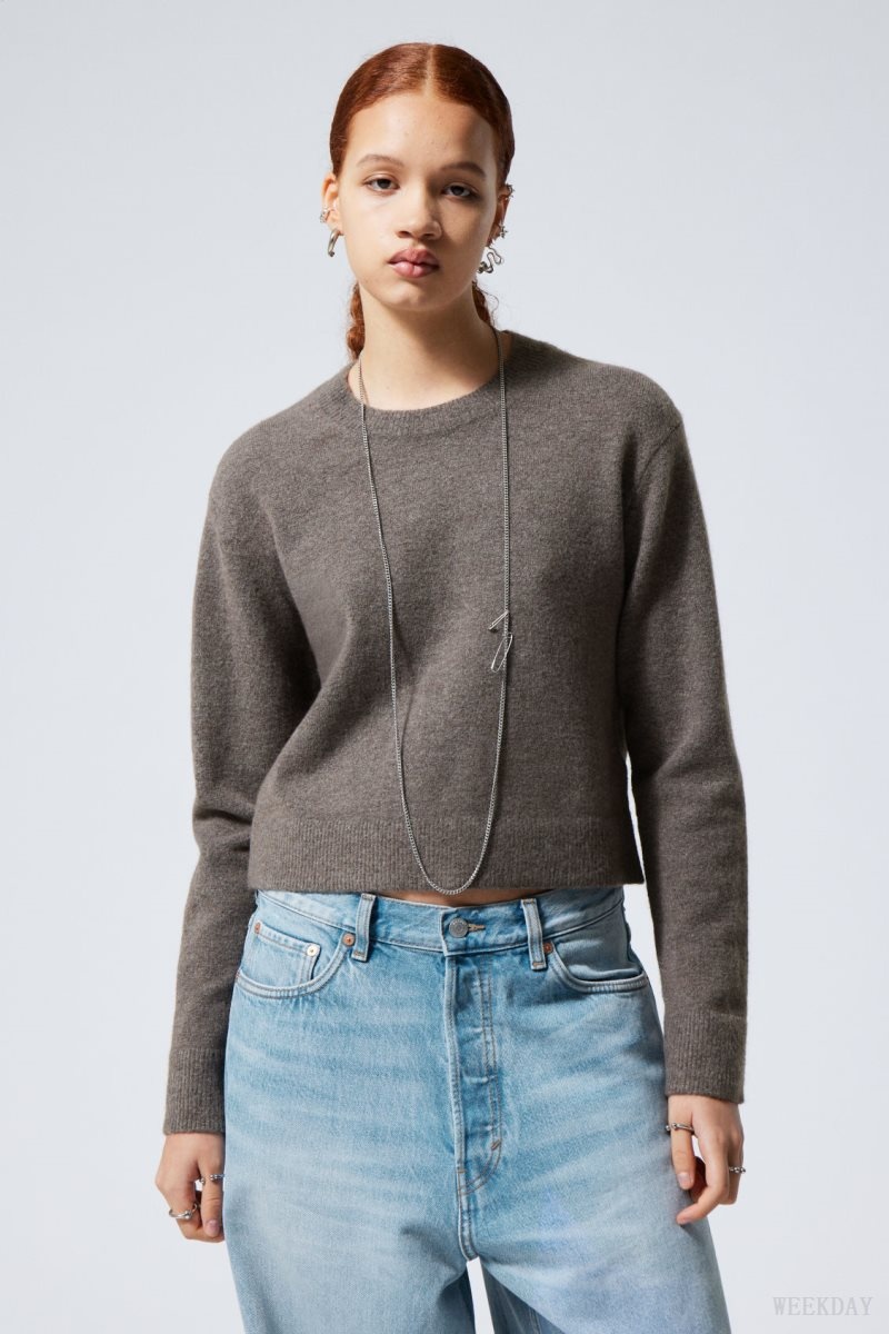 Weekday Ayla Sweater Dark Mole | KPJP9745