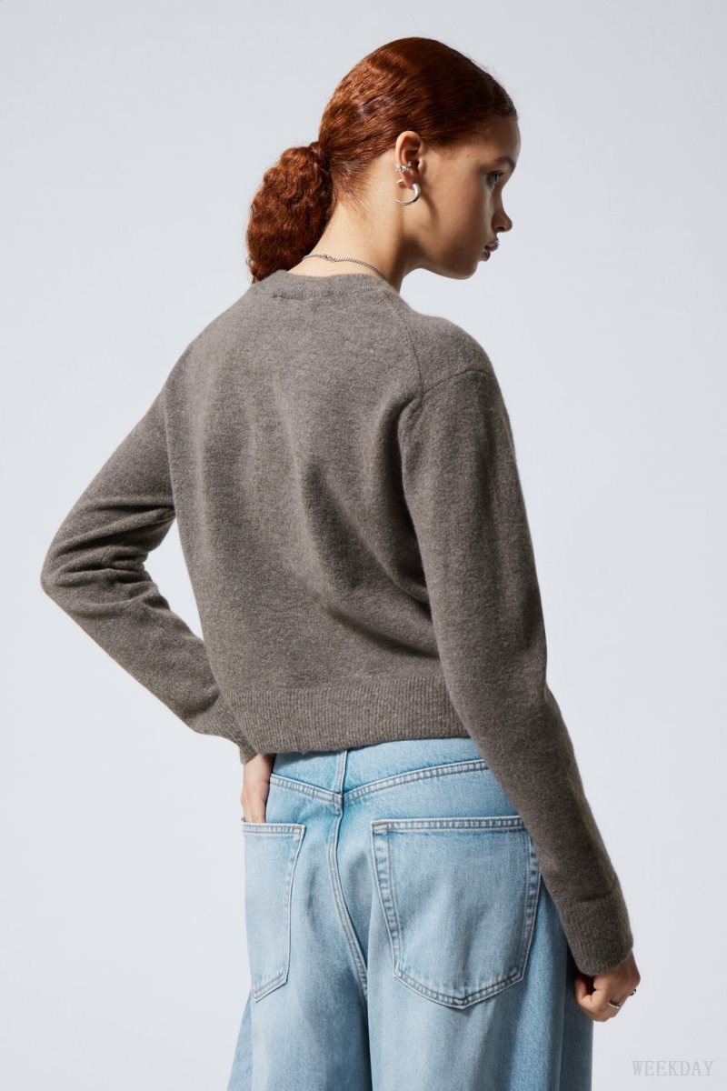 Weekday Ayla Sweater Dark Mole | KPJP9745