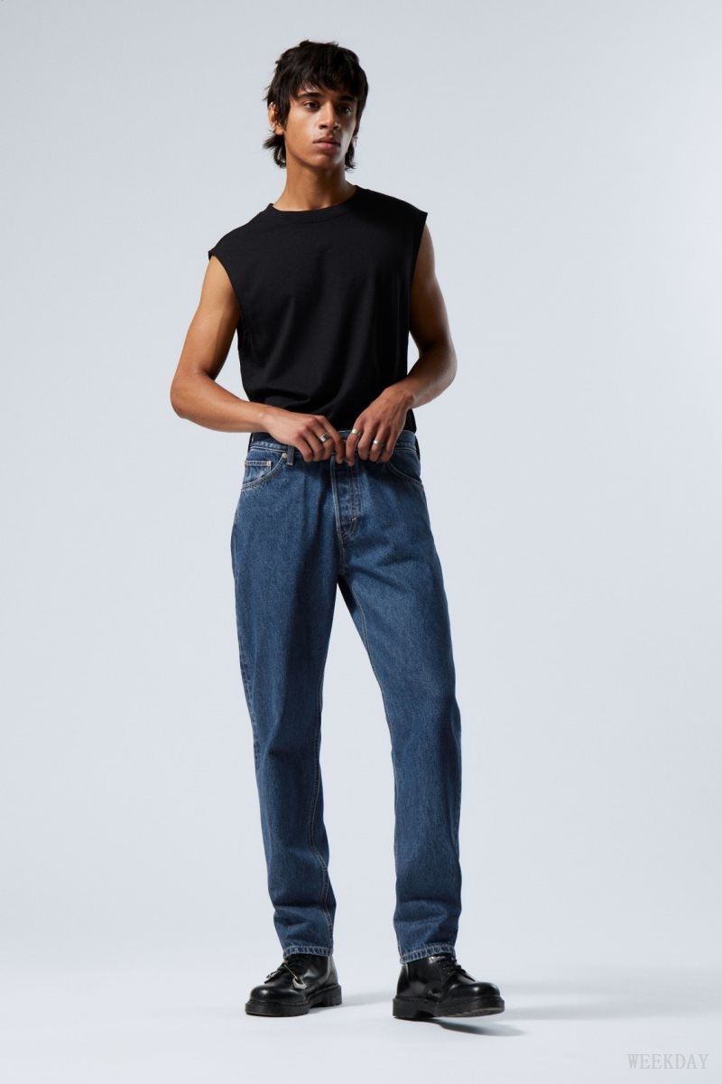 Weekday Barrel Relaxed Tapered Jeans Blue | QIAE5373